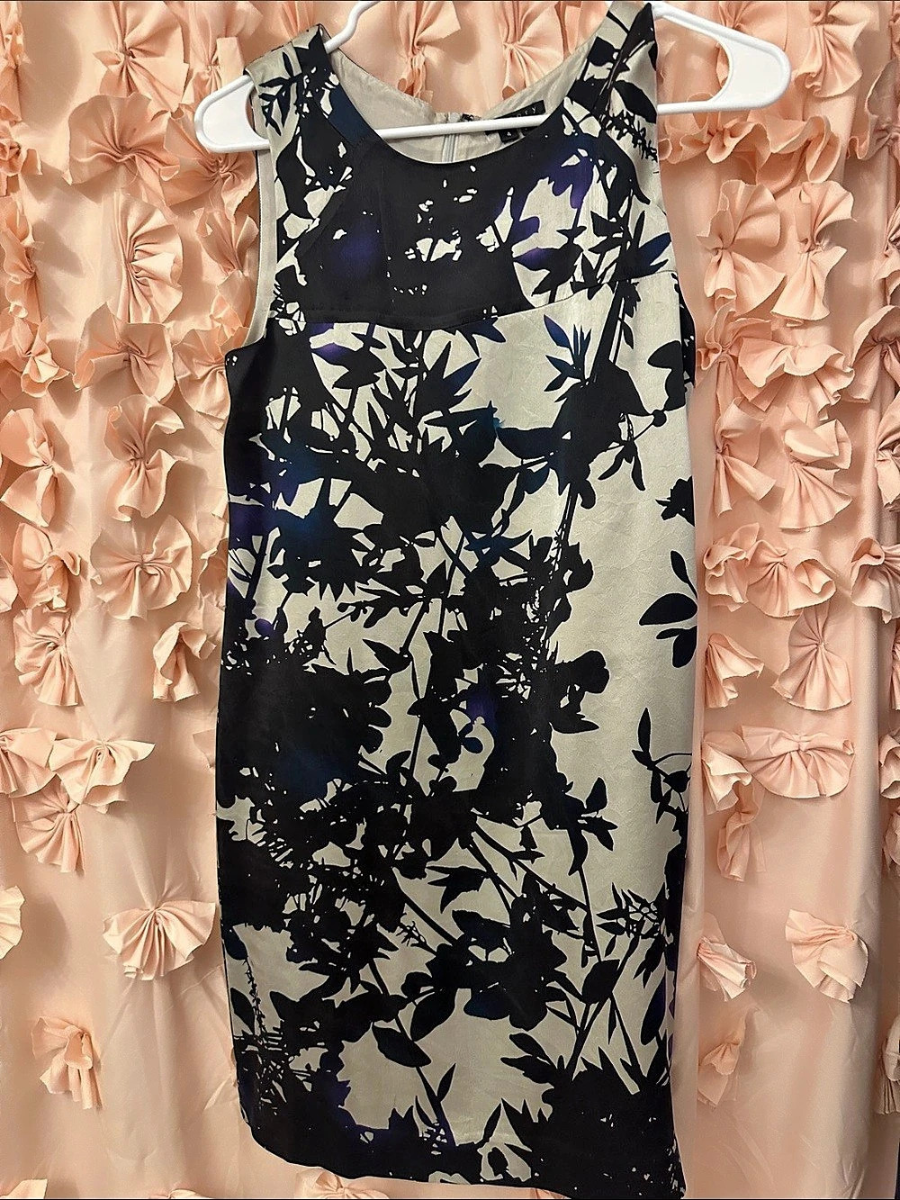 Theory Canellia Fabulous Floral Mini Dress Black & Cream Size 4